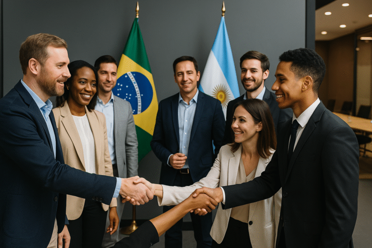 Empresarios argentinos y brasileños reunidos en el Encuentro de Negocios Argentina-Brasil para generar nuevas oportunidades comerciales