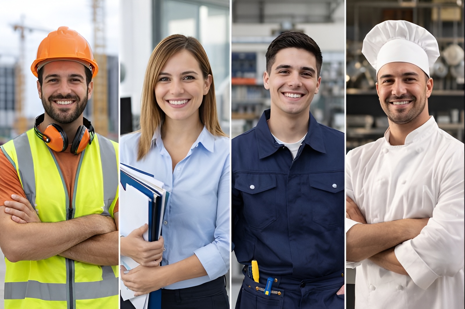 Trabajadores de distintos sectores productivos representando el impacto de la inversión y la reforma laboral en la generación de empleo en Argentina