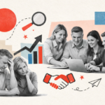 Personas de distintas edades trabajando juntas en un entorno colaborativo, representando la convivencia entre Baby Boomers, Generación X, Millennials, Generación Z y Generación Alfa en el ámbito laboral