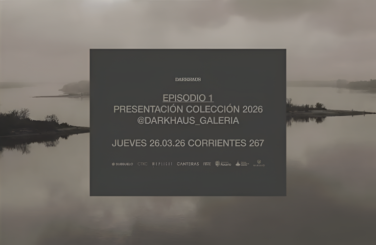 Placa promocional del evento de Darkhaus con detalles de la presentación de la colección 2026 y lanzamiento de la Silla Cauce en Rosario