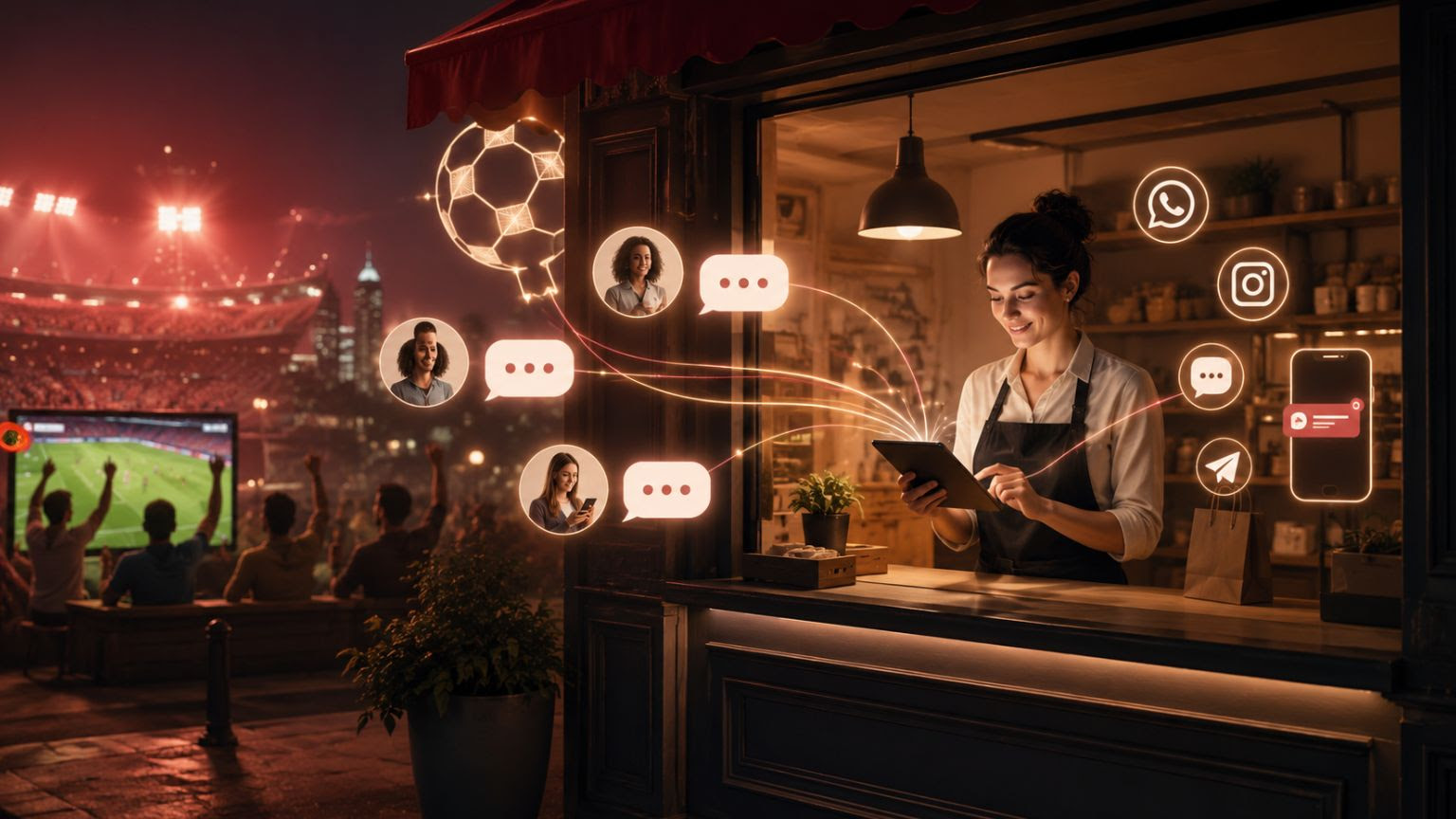 Comercio utilizando herramientas digitales e inteligencia artificial para responder consultas en tiempo real durante el Mundial y potenciar las ventas las 24 horas