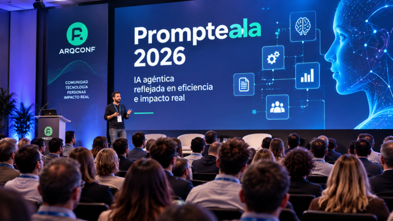 Auditorio durante Prompteala 2026 sobre inteligencia artificial agéntica y productividad