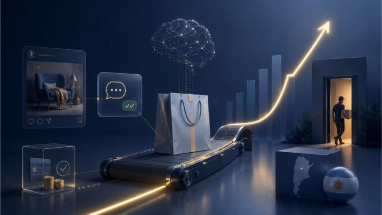 E-commerce en Argentina con inteligencia artificial, compras online, medios de pago y crecimiento de las ventas digitales